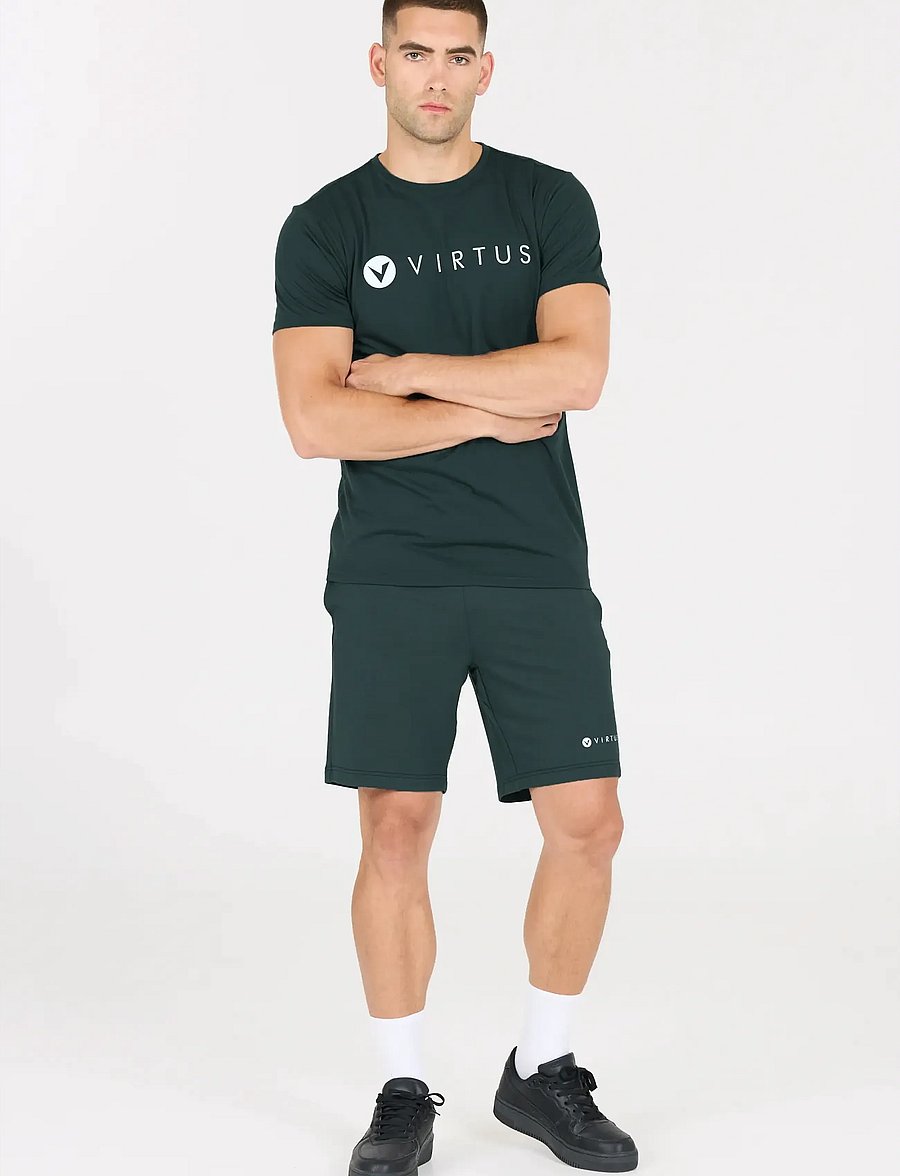 Virtus - Edwardo M S/S Logo Tee - tops & t-shirts - dusty forest - 0