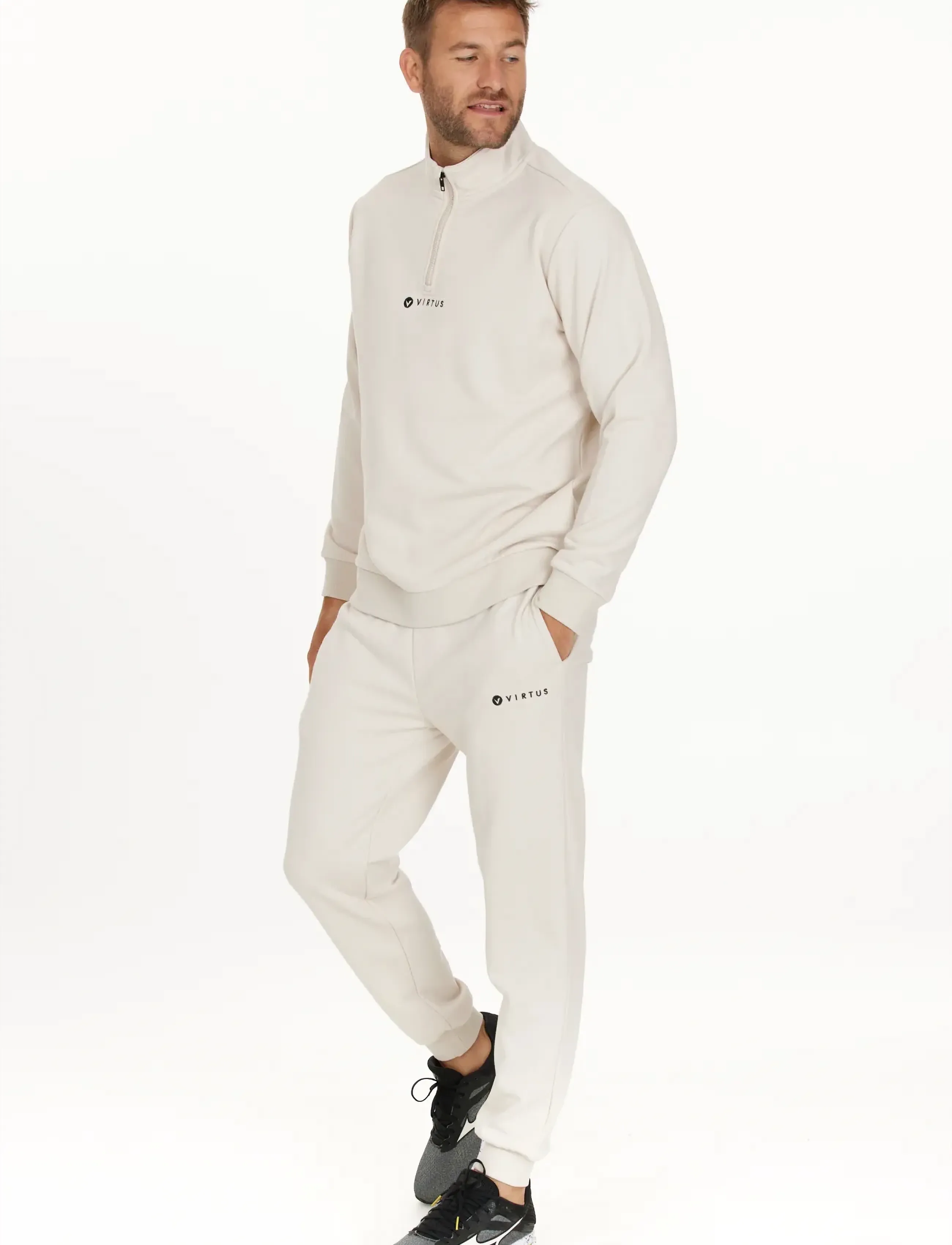 Virtus Hotown M Half Zip, M, Sport Fleeces & Midlayers, Creme - Männerswear