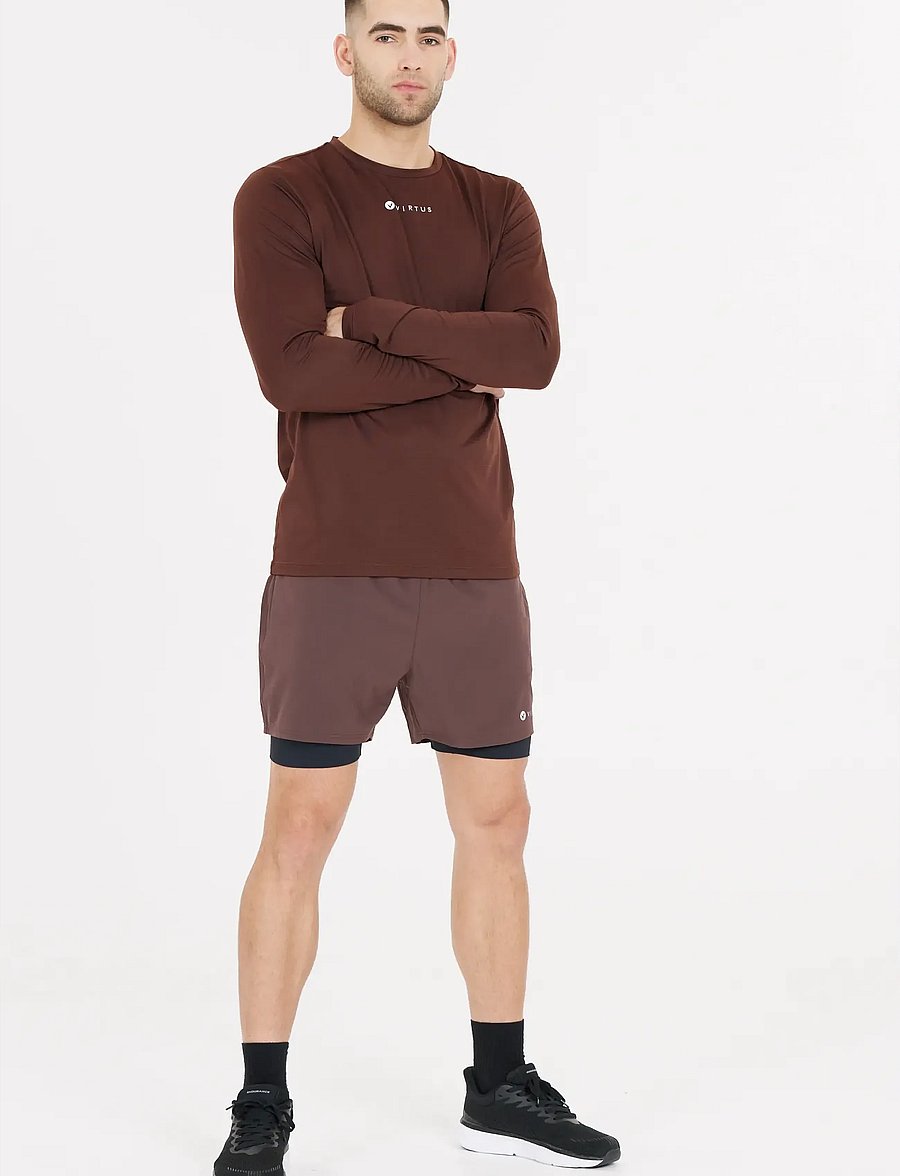 Virtus - Roger M Hyperstretch L/S Tee - topi ar garām piedurknēm - puce - 0