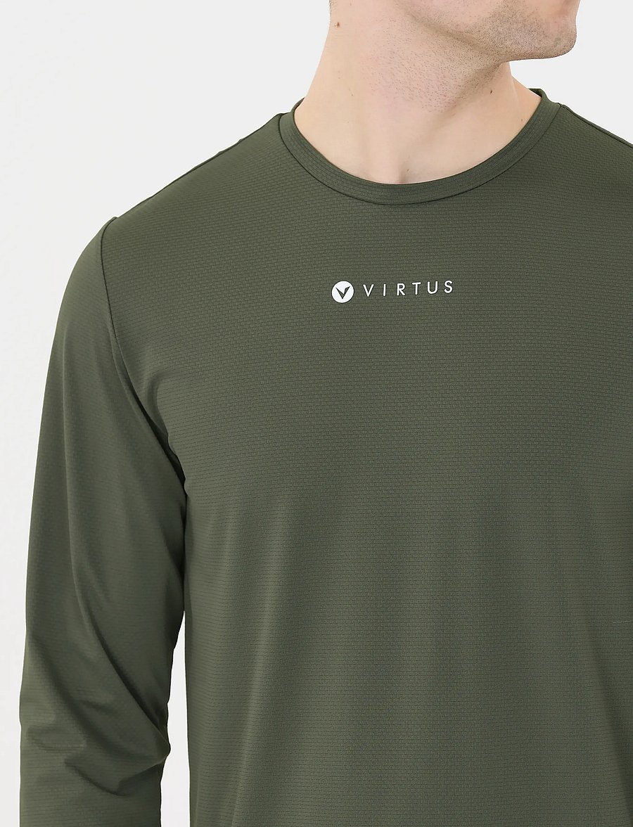 Virtus - Roger V2 M Hyperstretch L/S Tee - t-krekli - kambaba - 3
