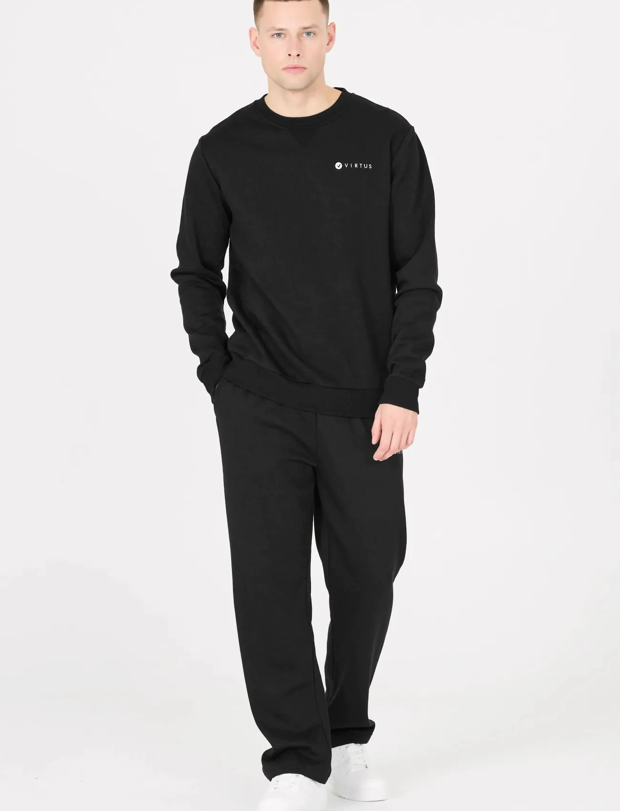 Virtus Marten M Crew Neck - Dressipluusid - BLACK / black