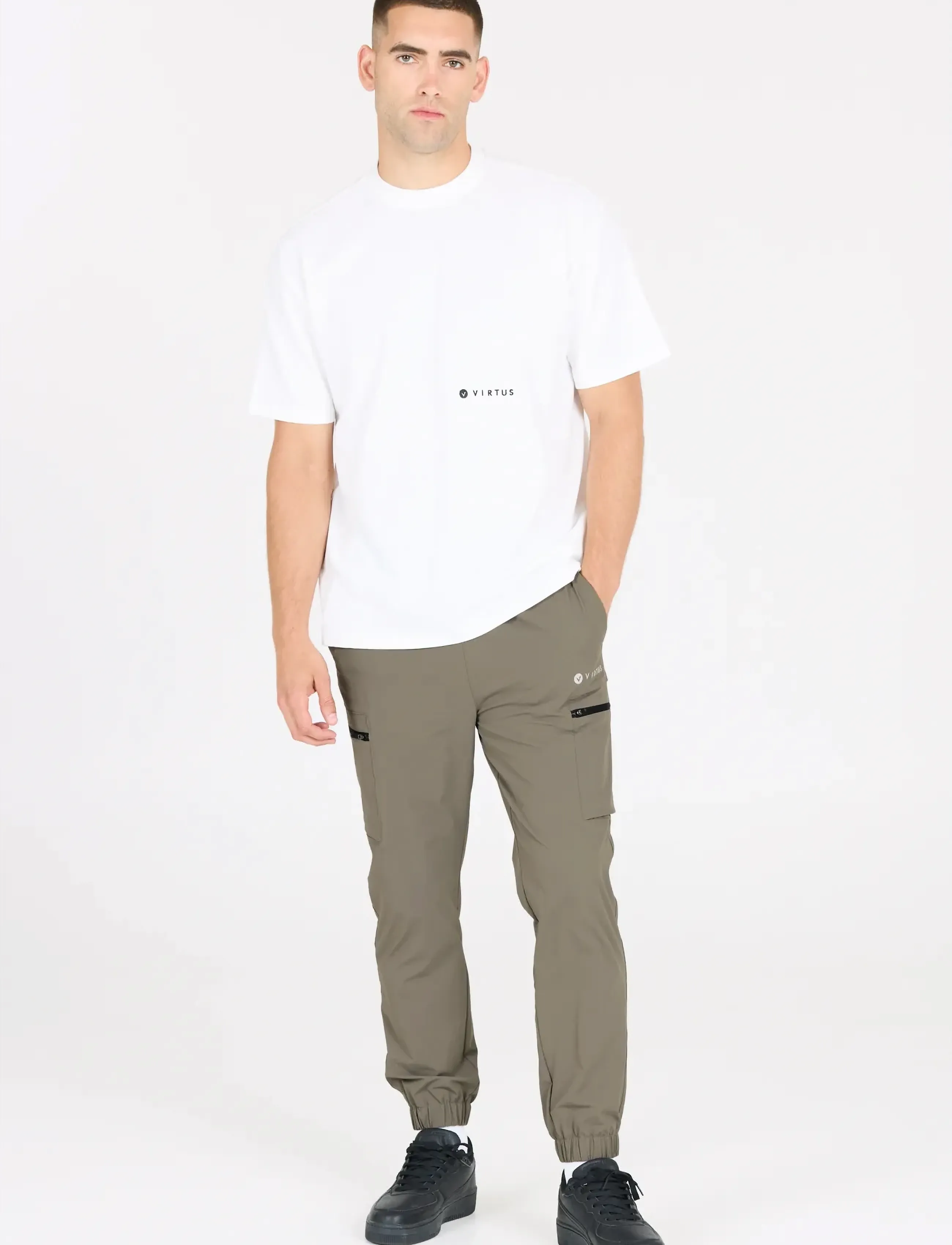 Virtus Ayden M Cargo Pants, L, Beige, Sport Pants > Sport Training Pants, Herre