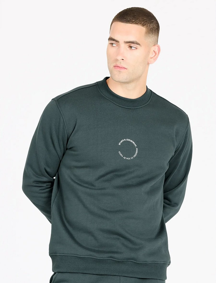 Virtus - Harwick M Crew Neck - sweaters - dusty forest - 4