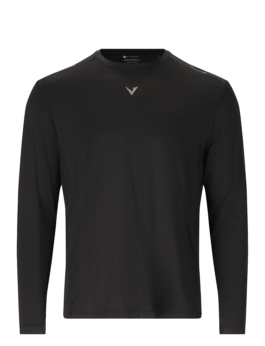 Virtus - Walton M LS Performance Tee - långärmade tröjor - black - 1