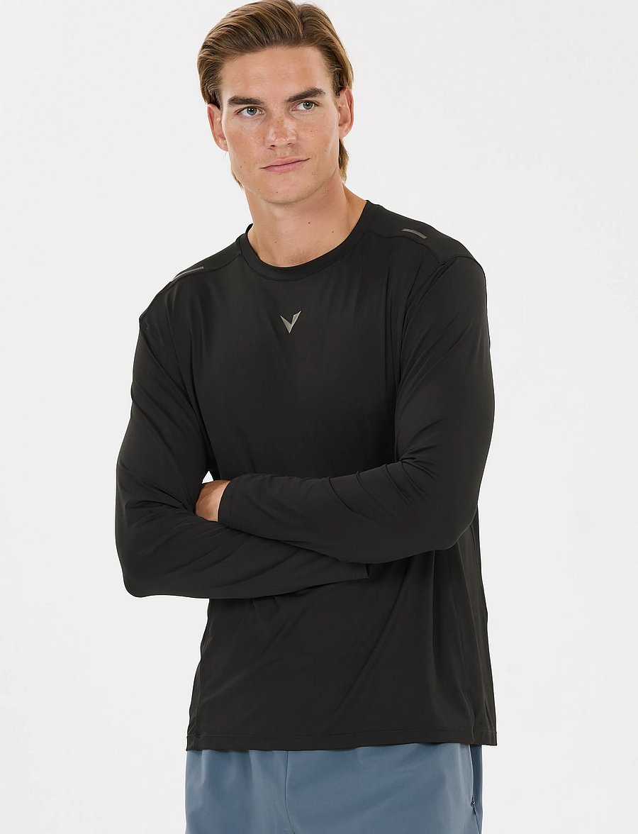 Virtus - Walton M LS Performance Tee - långärmade tröjor - black - 4