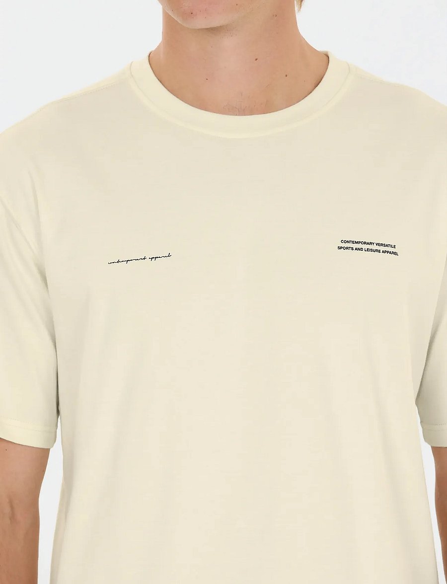 Virtus - Brody M Graphic Tee - t-shirts - egret - 0