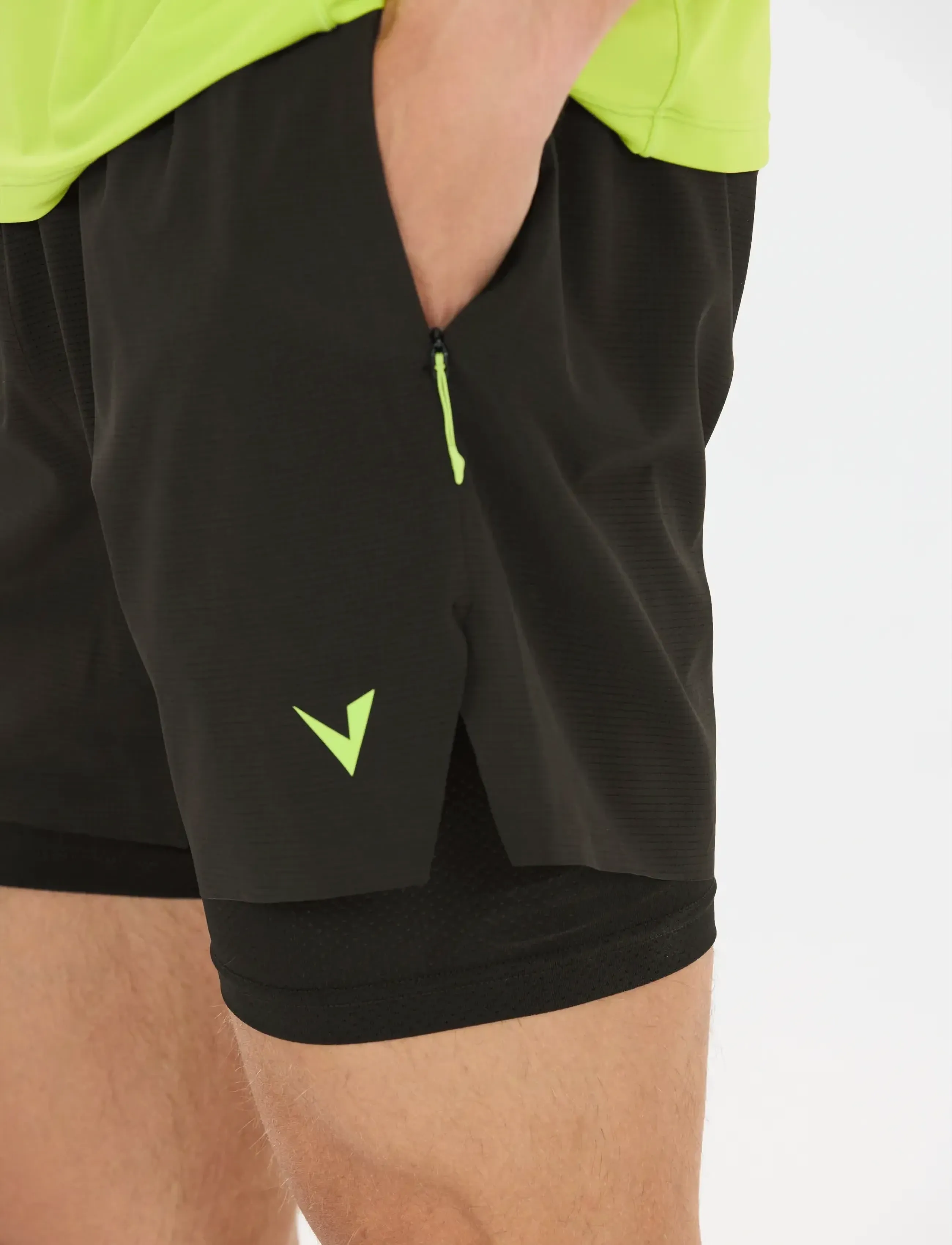Virtus Ado M 2-In-1 Ripstop Shorts, XL, Black, Sport Shorts > Sport Training Shorts, Herre