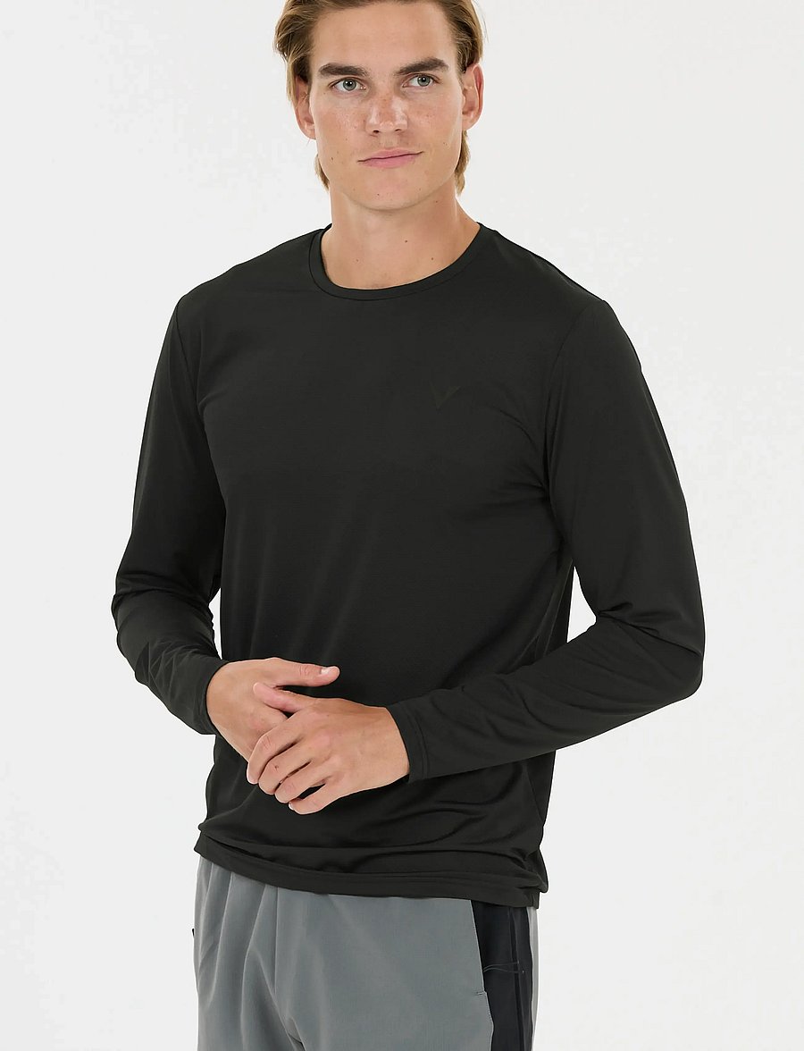 Virtus - Roger V3 M Hyperstretch LS Tee - langærmede t-shirts - black - 0