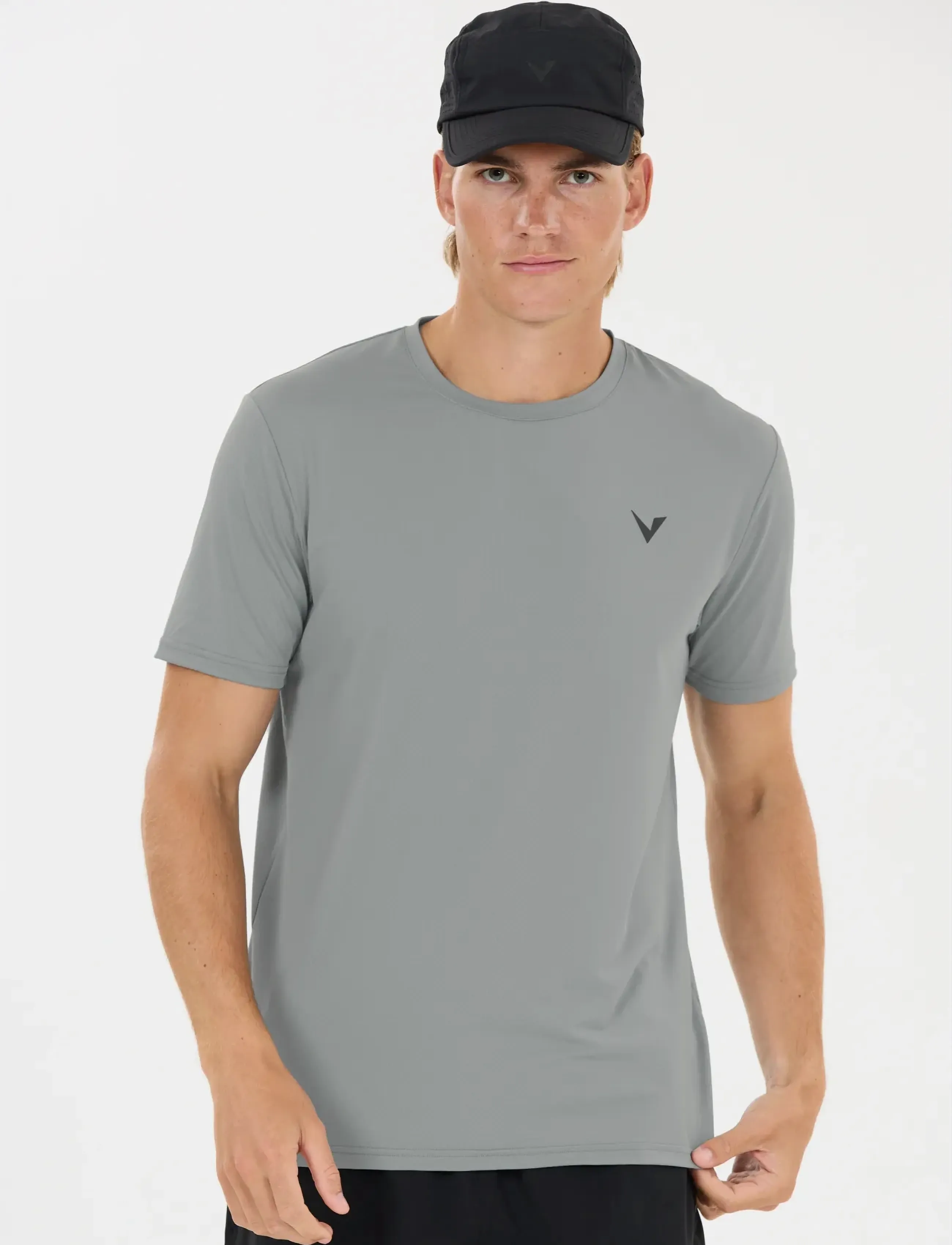 Virtus - Roger V3 M Hyperstretch SS Tee - alhaisimmat hinnat - lagune gray - 5