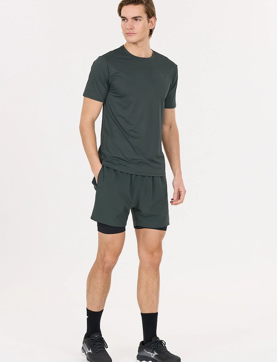 Virtus - Zayne V2 M 2-in-1 Shorts - lühikesed treeningpüksid - forest river - 0