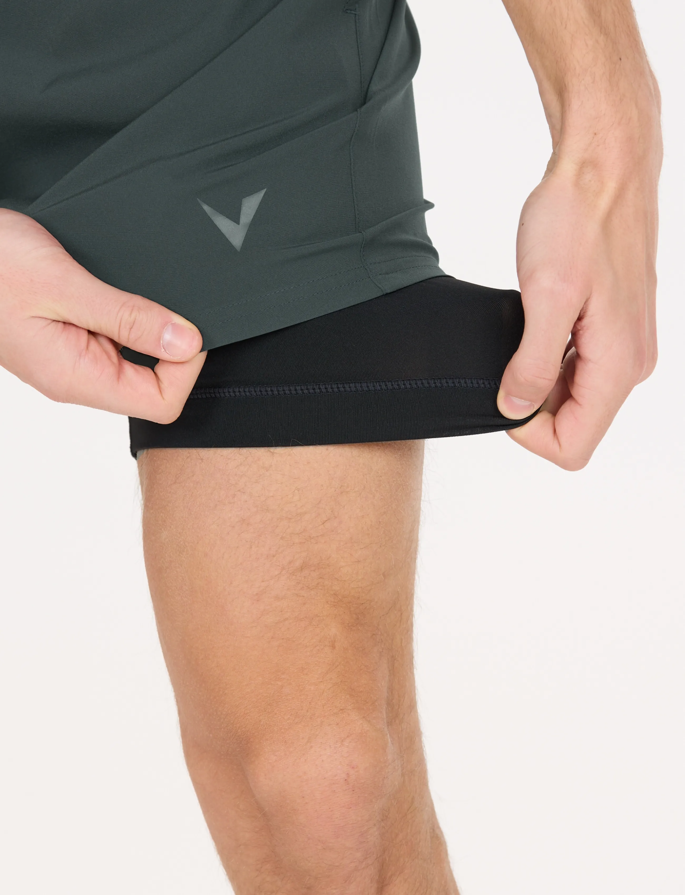 Virtus Zayne V2 M 2-in-1 Shorts - Lühikesed püksid - FOREST RIVER / grey