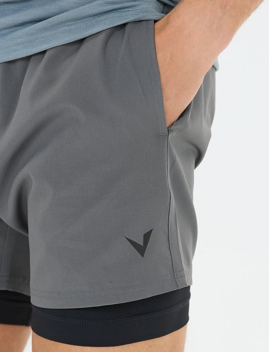 Virtus - Zayne V2 M 2-in-1 Shorts - träningsshorts - turbulence - 0