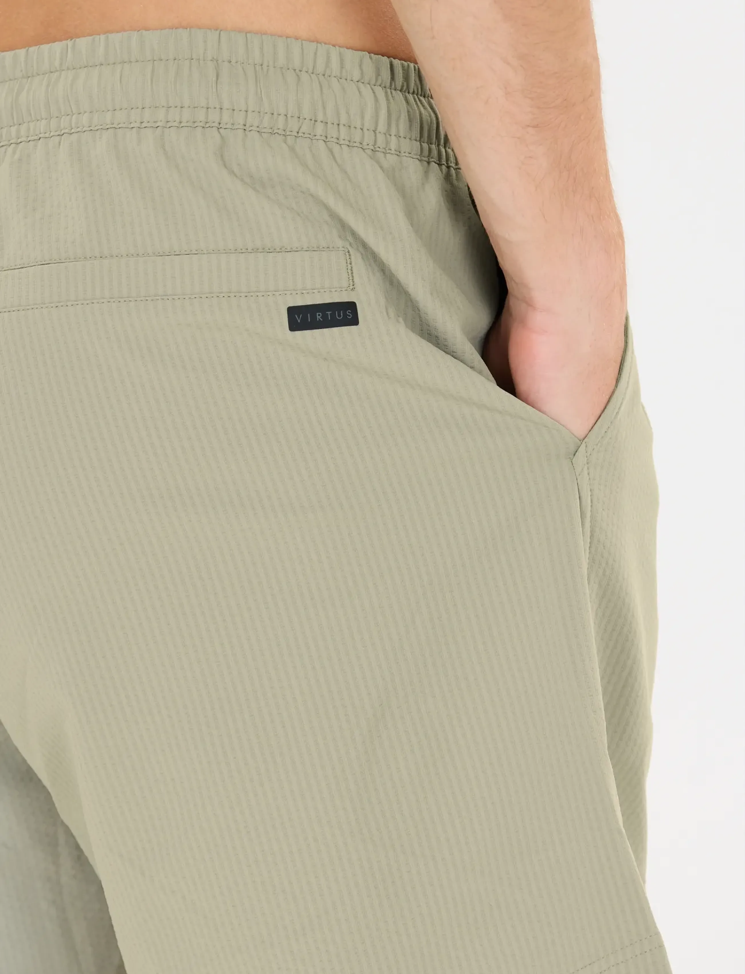 Virtus Kansae M Seersucker Swim Shorts, S, Sport Bademode, Beige - Männerswear