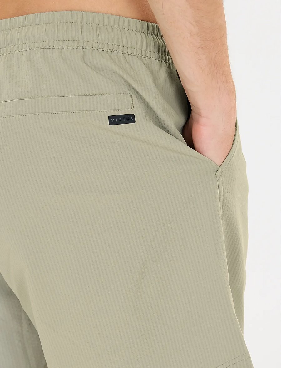 Virtus - Kansae M Seersucker Swim Shorts - shorts de bain - dried sage - 0