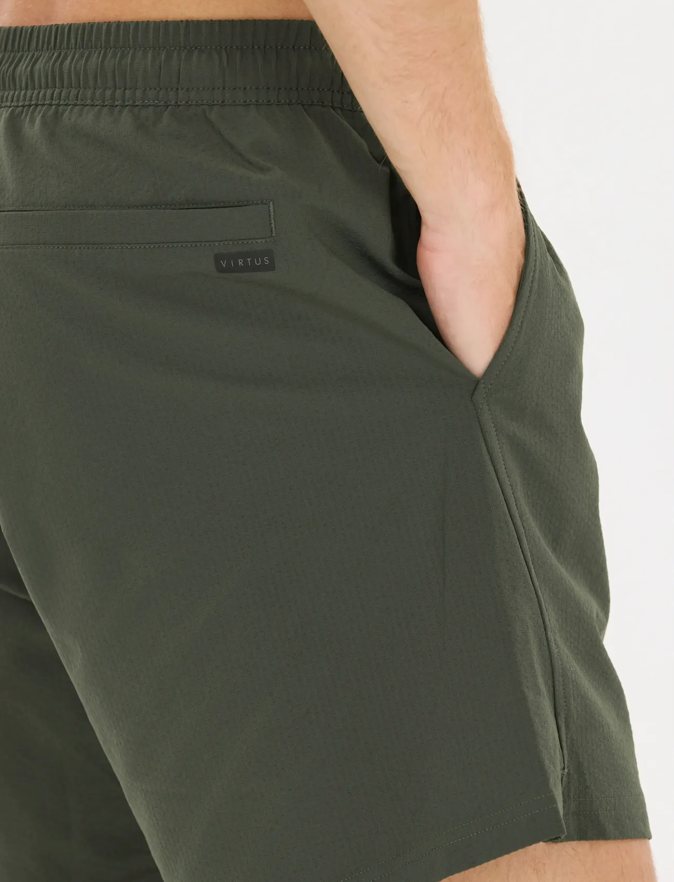 Virtus Kansae M Seersucker Swim Shorts, XXL, Sport Bademode, Khakigrün - Männerswear