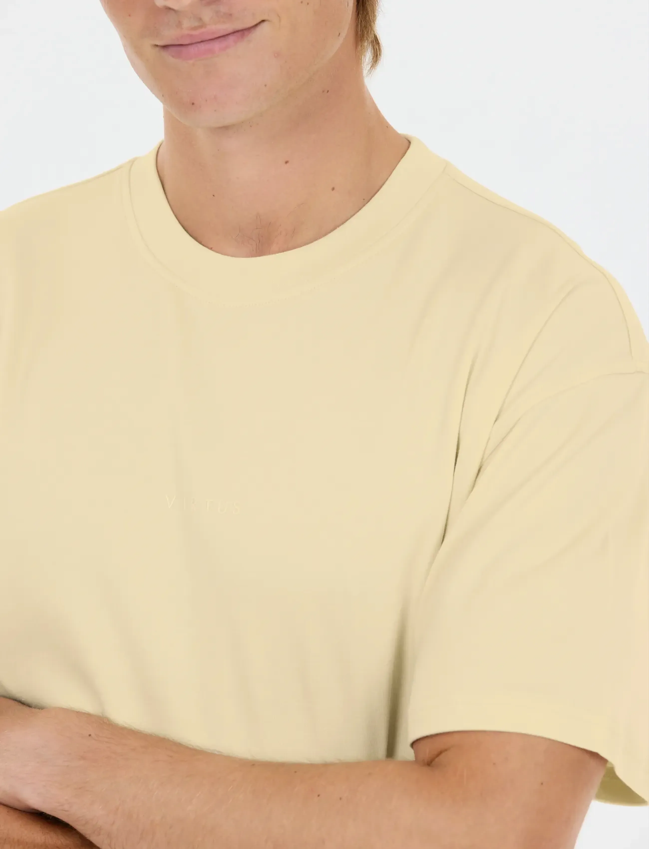 Virtus Roake V2 M Ss Tee, Mænd, T-Shirt, Cream, Str: S