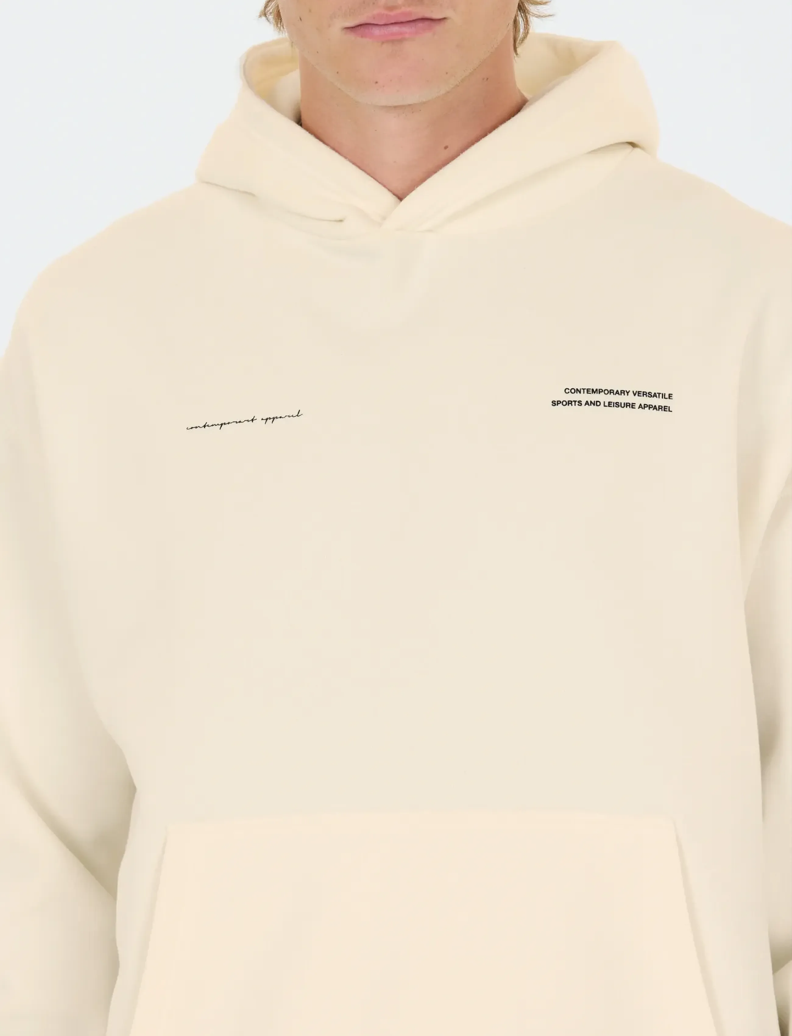 Virtus Brody M Graphic Hoody - Dressipluusid - EGRET / cream