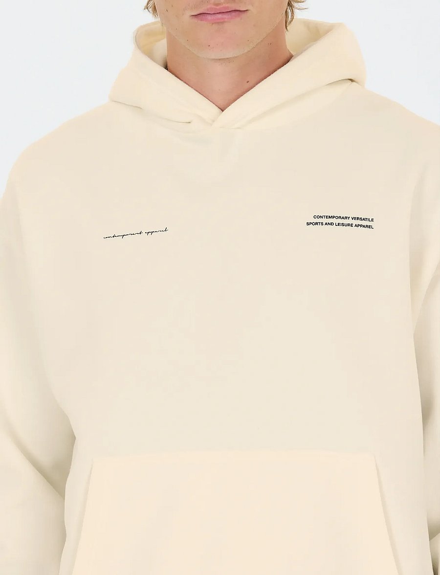 Virtus - Brody M Graphic Hoody - kapuutsiga dressipluusid - egret - 0