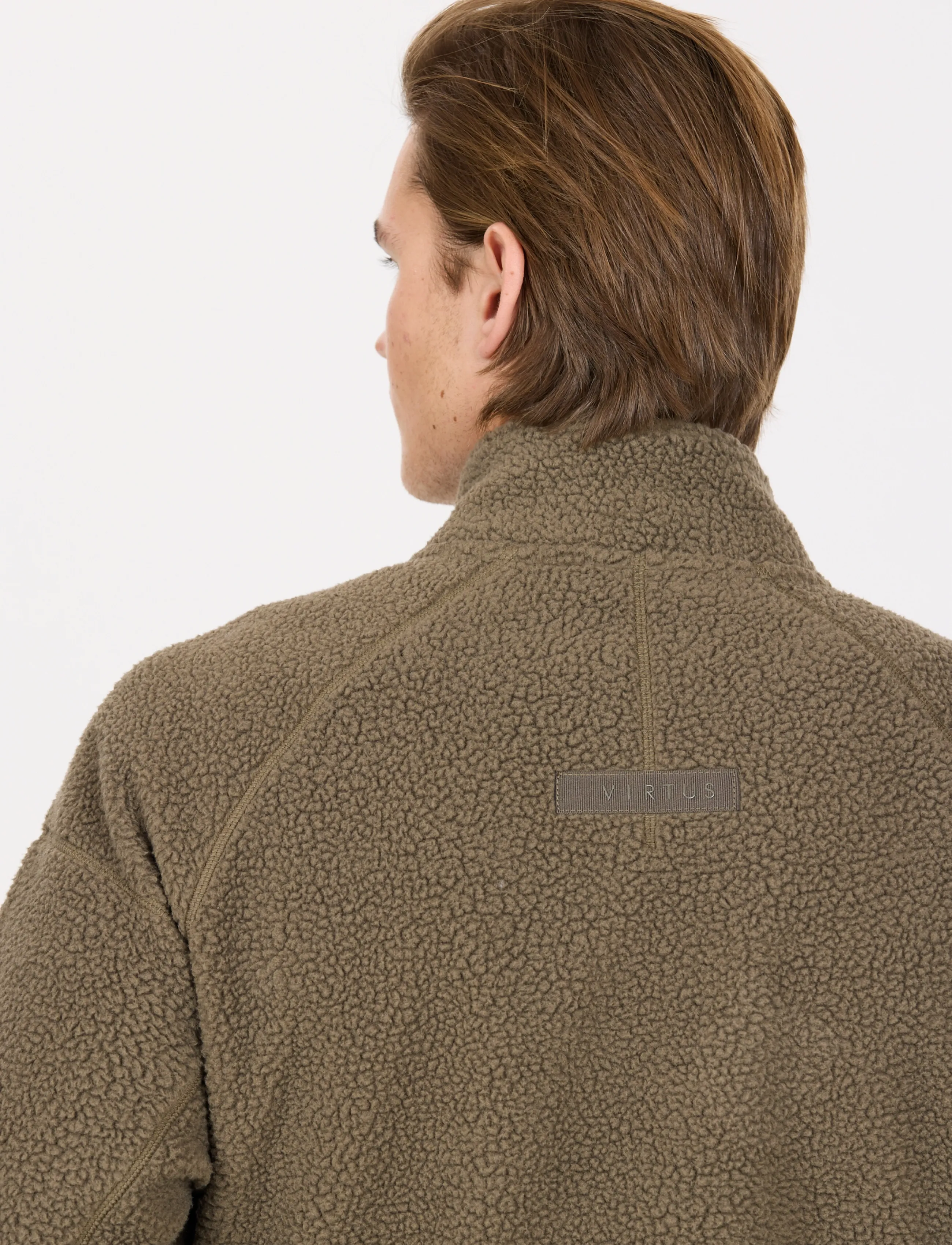Virtus Danvi M Full Zip Pile Fleece - Riided - CROCODILE / khaki/green