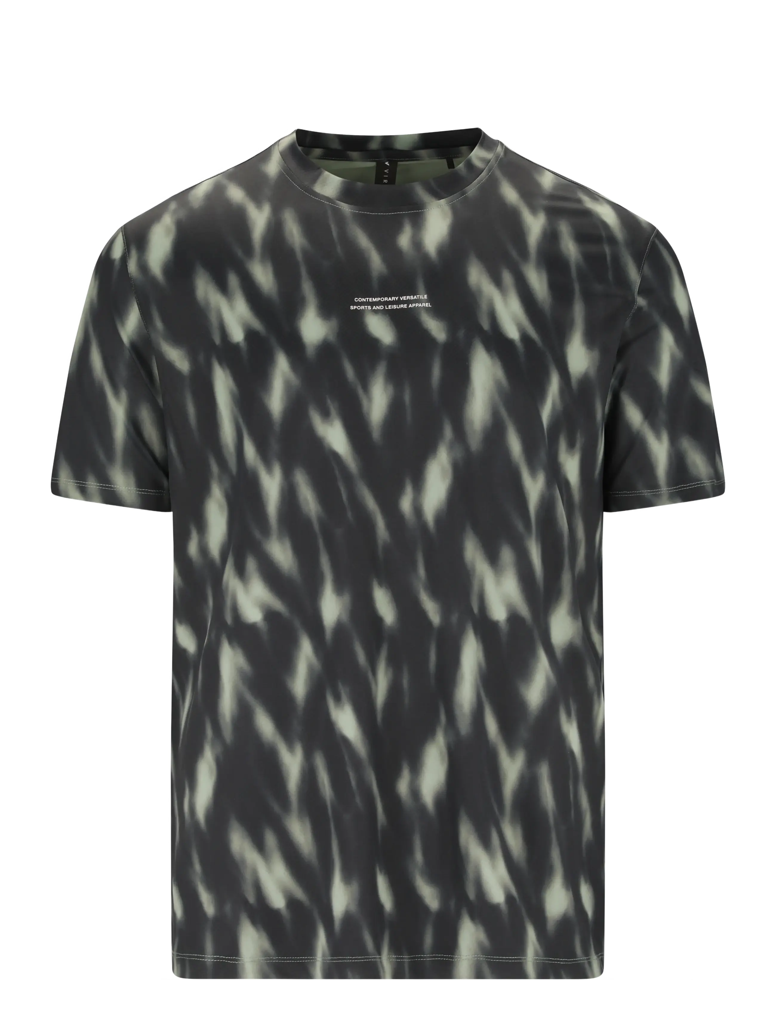 Virtus Altoni M AOP Tee - T-Shirts - GREEN NORTHERN LIGHTS / black