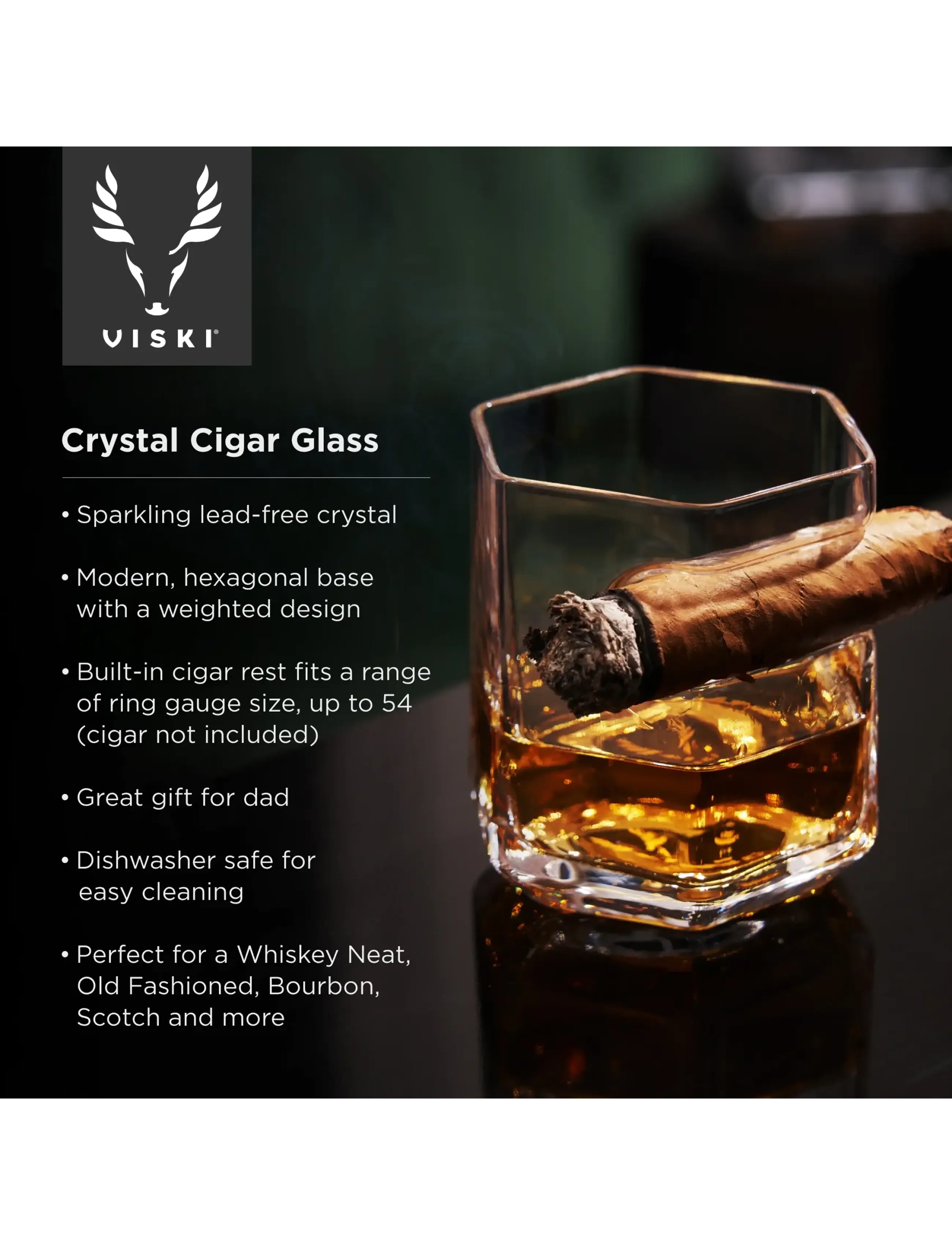 Viski - Raye Crystal Cigar Glass Viski® - transparent - 2