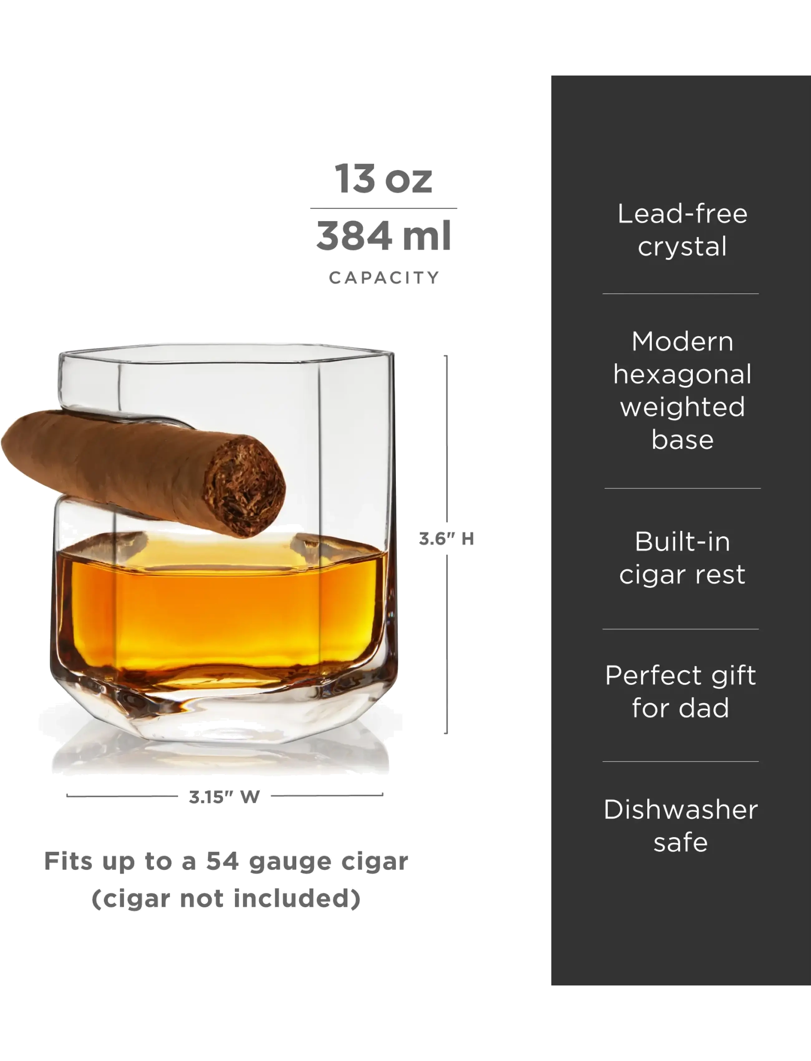 Viski - Raye Crystal Cigar Glass Viski® - transparent - 3