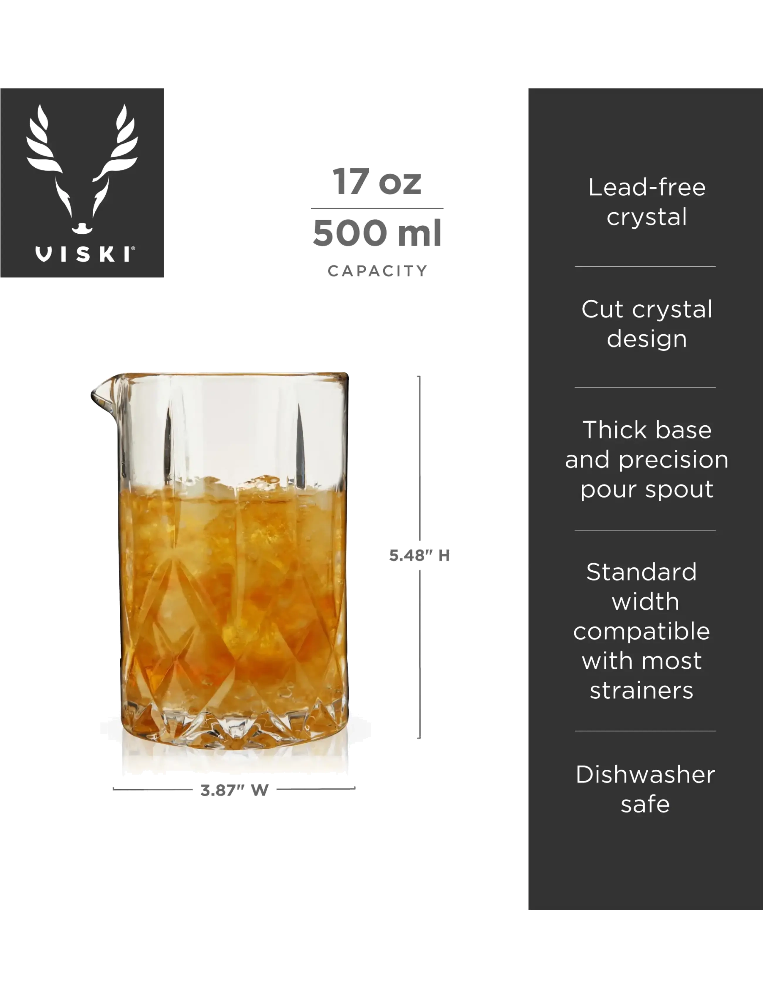 Viski - Admiral Crystal Mixing Glass Viski® - transparent - 2