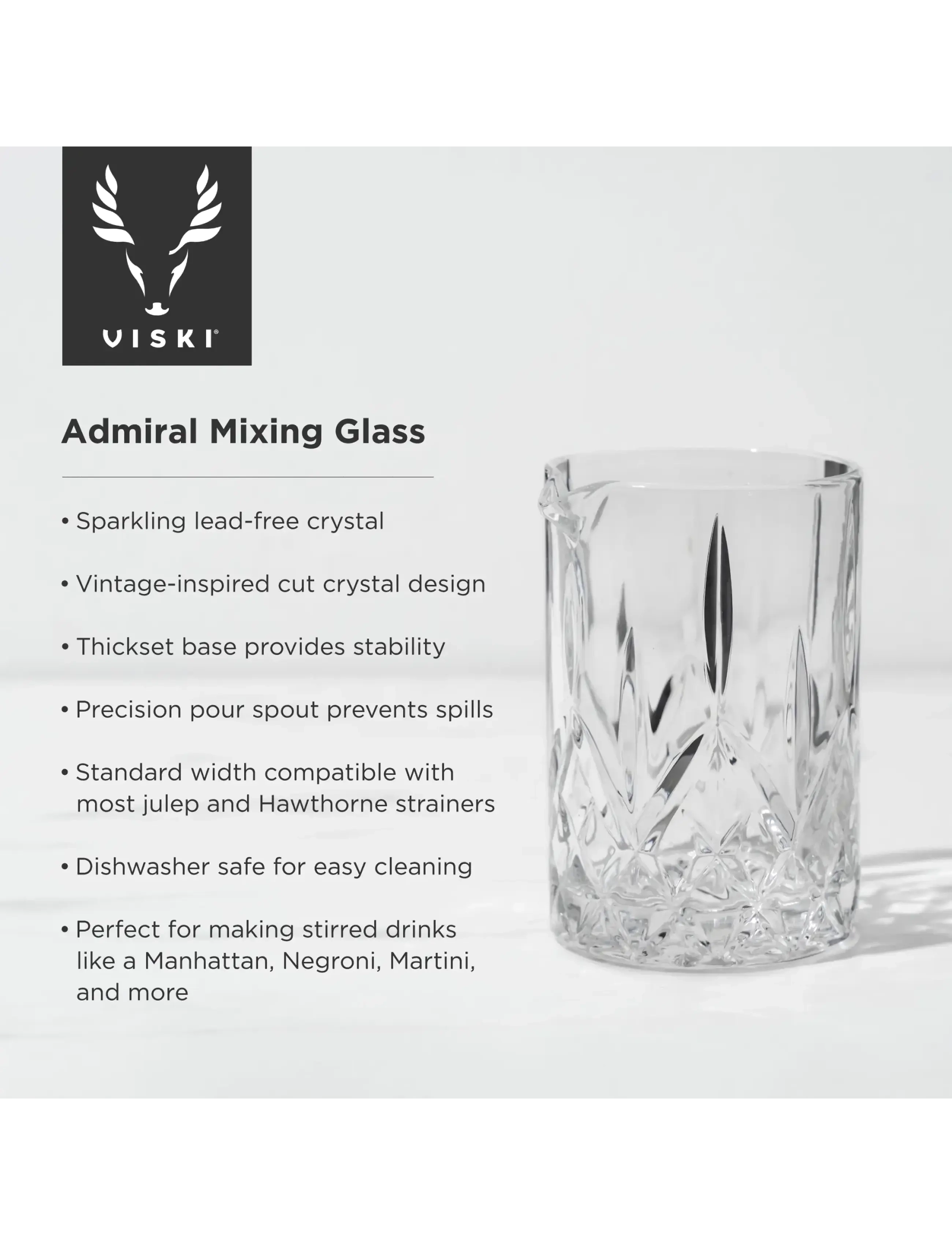 Viski - Admiral Crystal Mixing Glass Viski® - transparent - 3