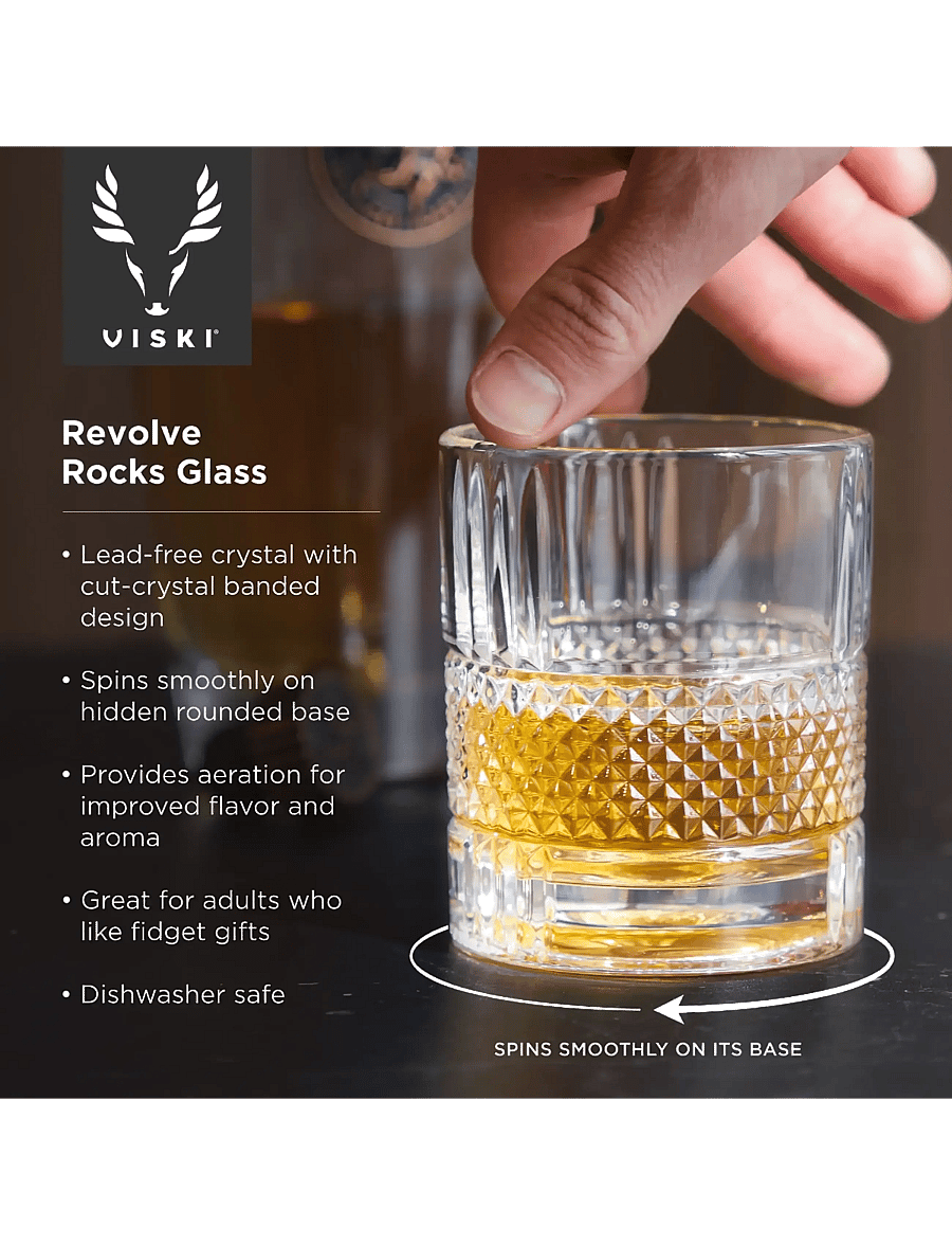 Viski - Revolve Crystal Spinning Rocks Glass Viski® - whiskey- & cognacgläser und schwenker - transparent - 2