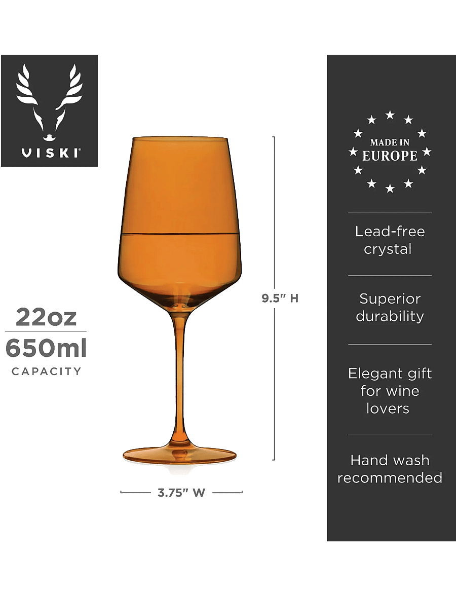 Viski - Reserve Nouveau Crystal Wine Glasses in Sunset Viski® - sunset - 3