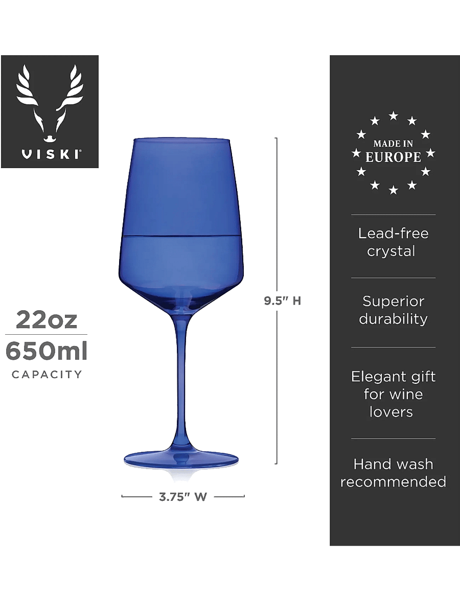 Viski - Reserve Nouveau Crystal Wine Glasses in Seaside Viski® - seaside - 3