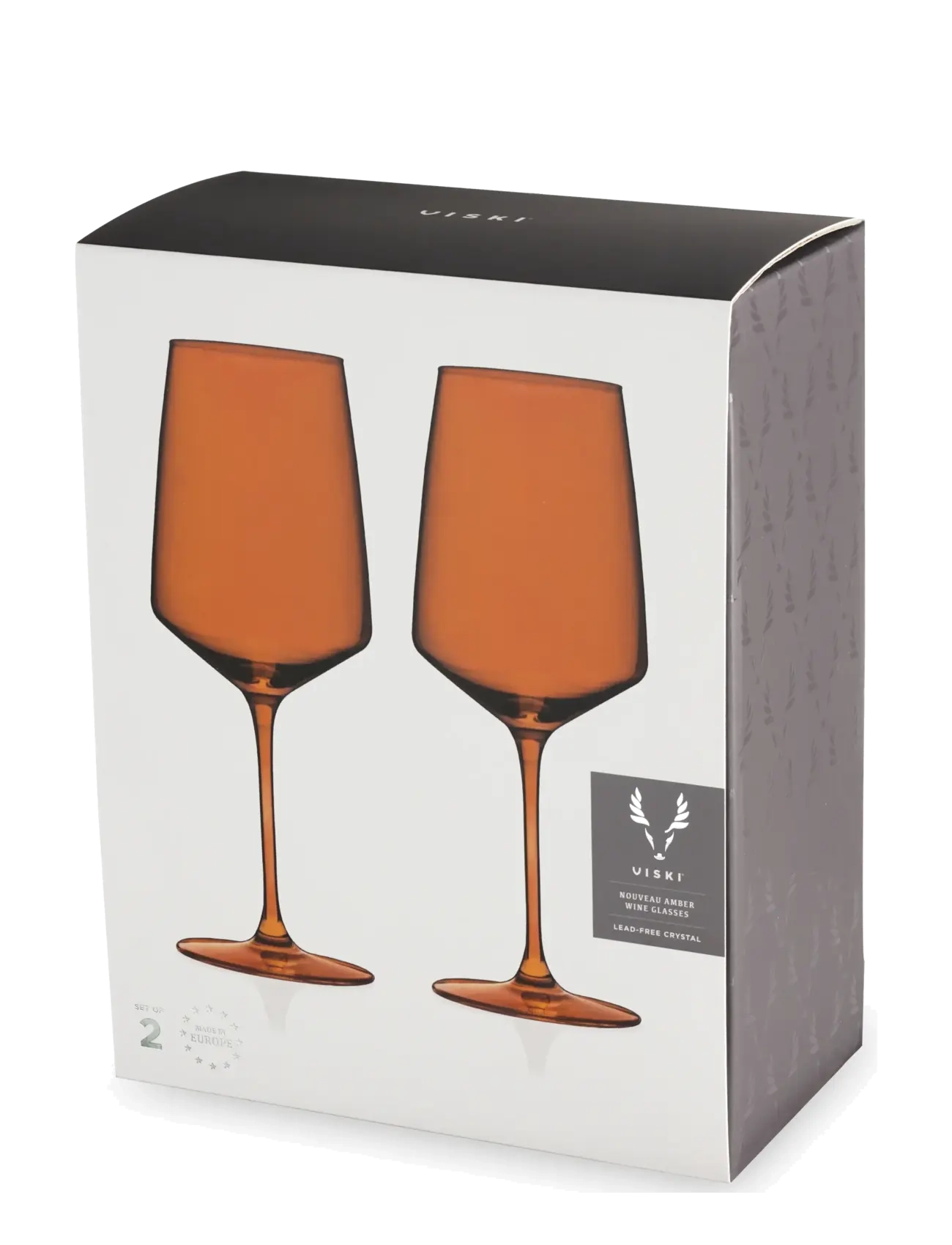 Viski - Reserve Nouveau Crystal Wine Glasses in Amber Viski® - amber - 4