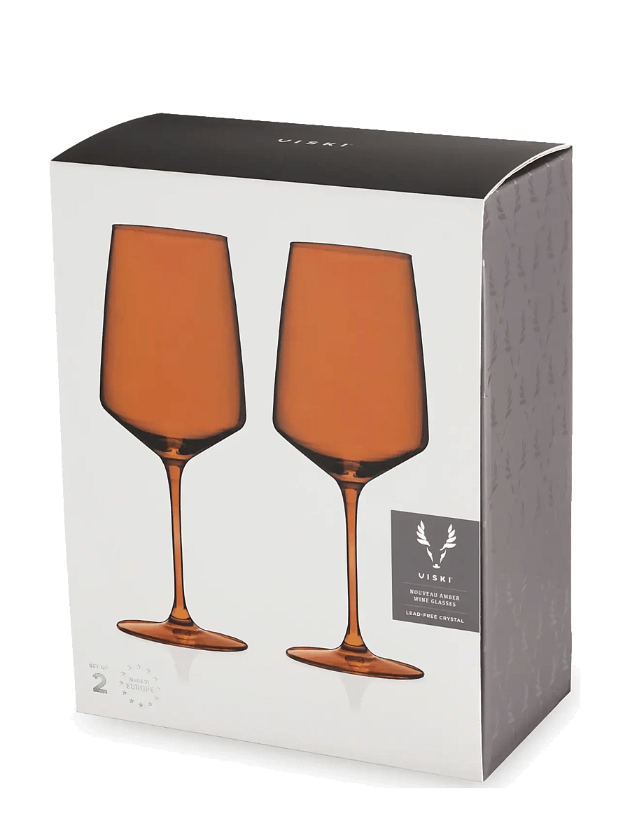 Viski - Reserve Nouveau Crystal Wine Glasses in Amber Viski® - weißweingläser - amber - 3