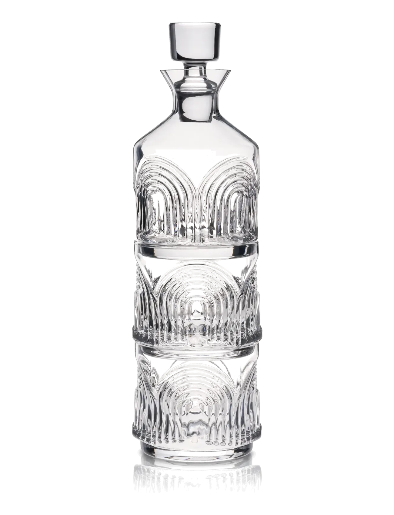 Viski 3-Piece Deco Beau Crystal Stacking Decanter Viski® - Vis alt - TRANSPARENT / clear