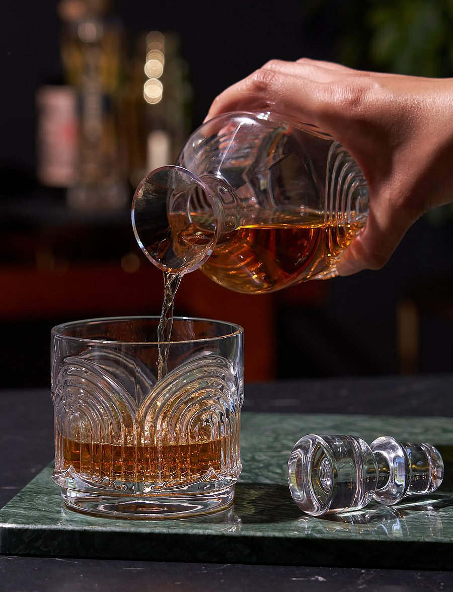 Viski - 3-Piece Deco Beau Crystal Stacking Decanter Viski® - transparent - 4