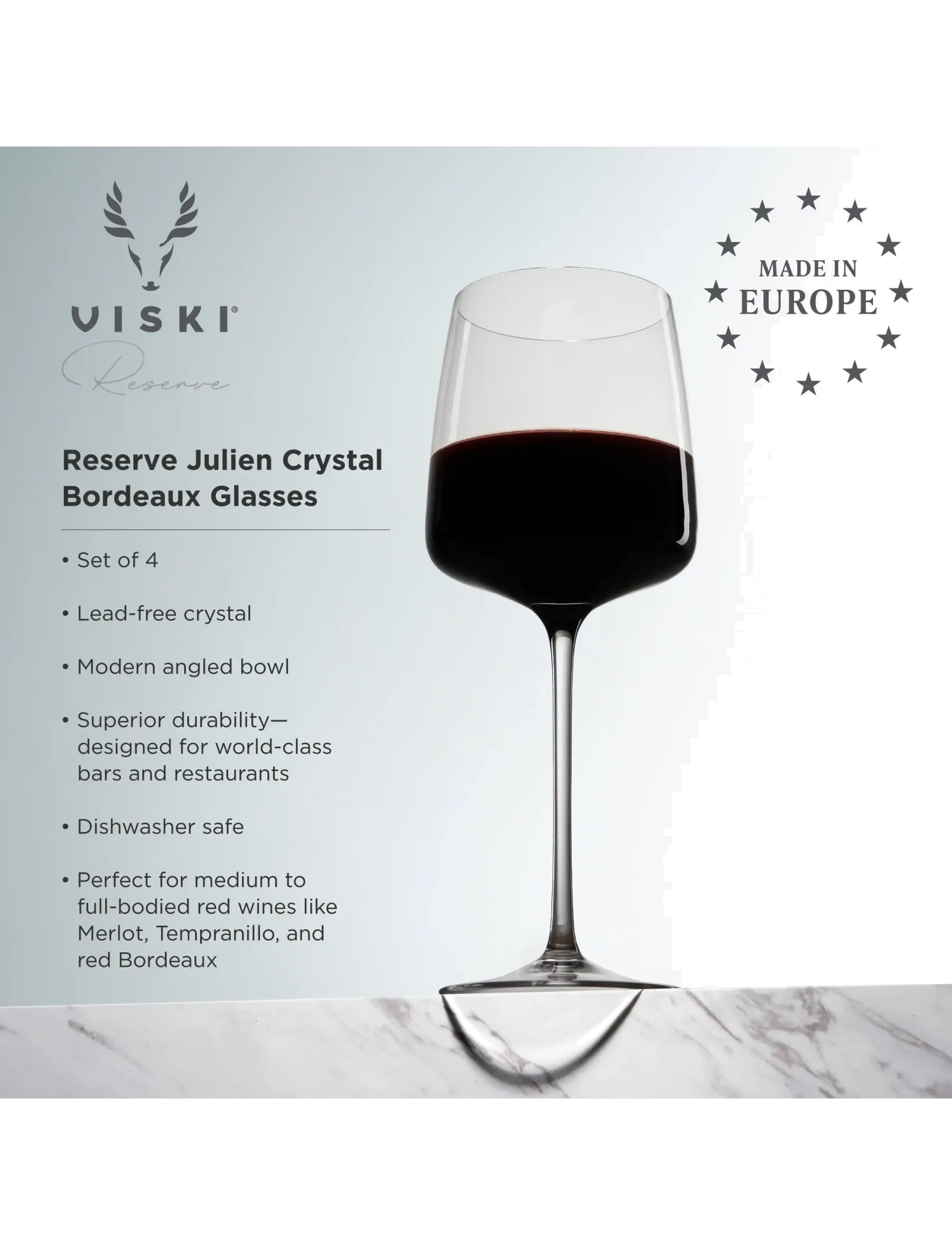 Viski - Reserve Julien Crystal Bordeaux Glasses Viski® - transparent - 3