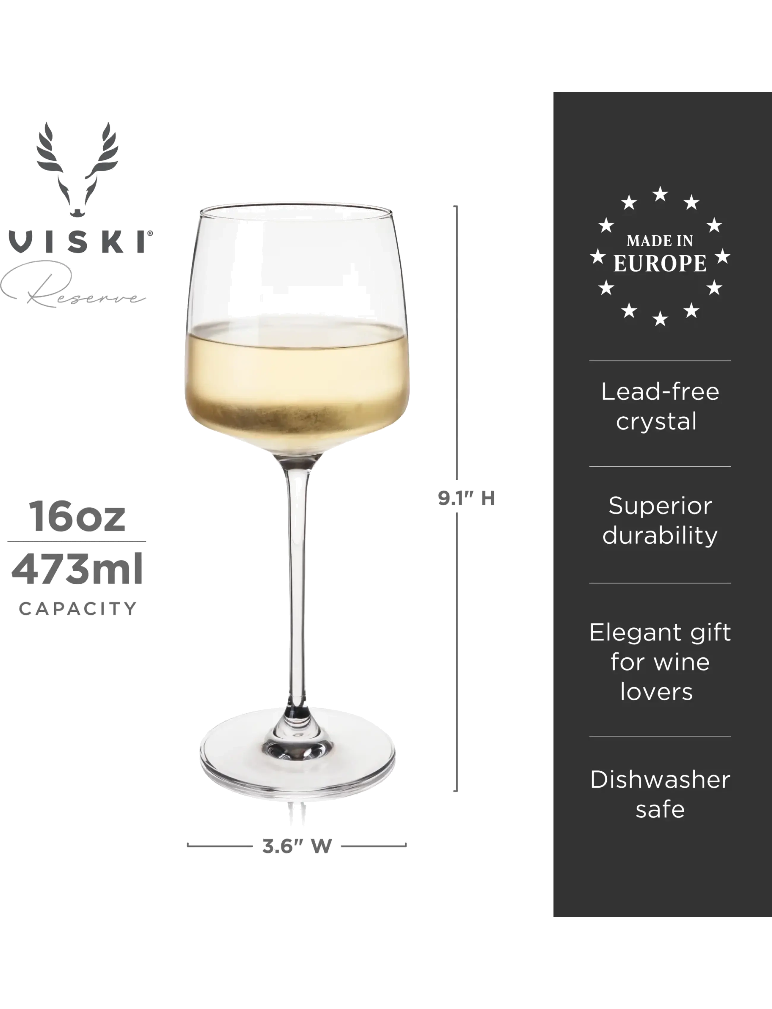 Viski - Reserve Julien Crystal Chardonnay Glasses Viski® - transparent - 3