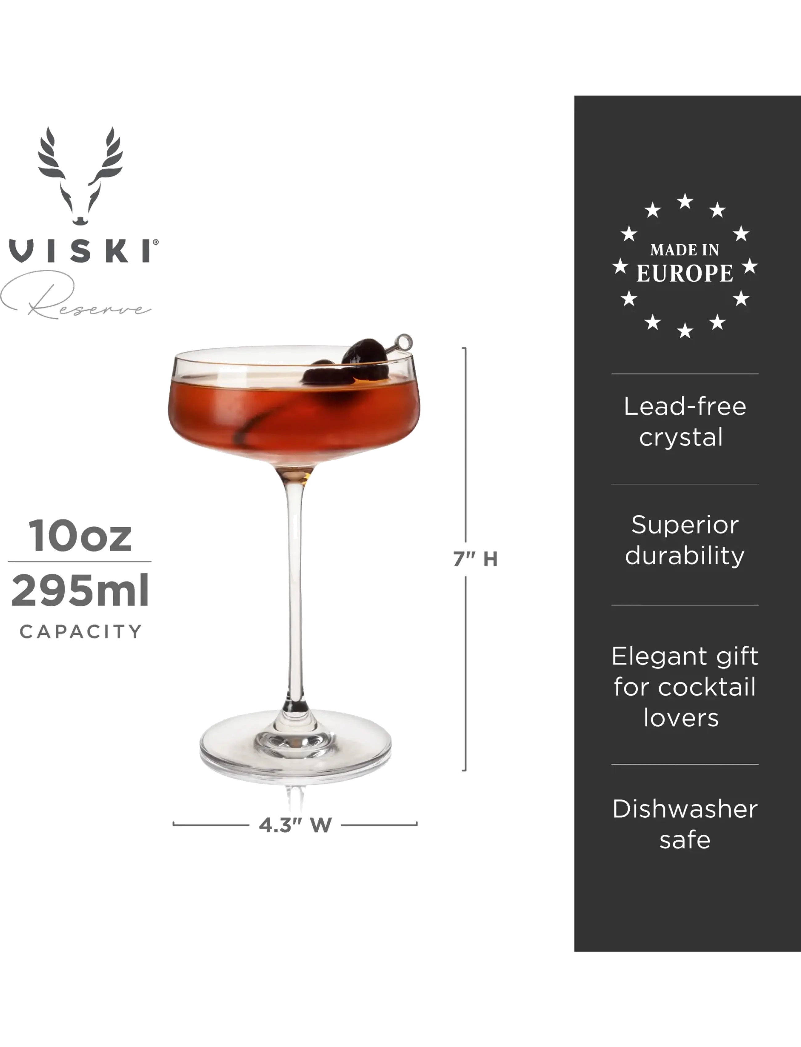 Viski - Reserve Julien Crystal Coupe Glasses Viski® - transparent - 3