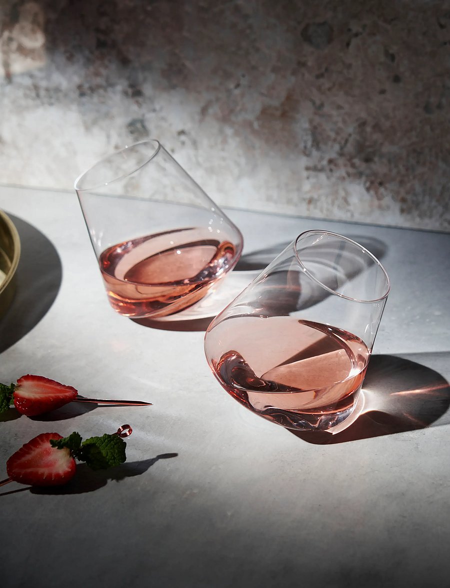 Viski - Rolling Crystal Wine Glasses Viski® - transparent - 0