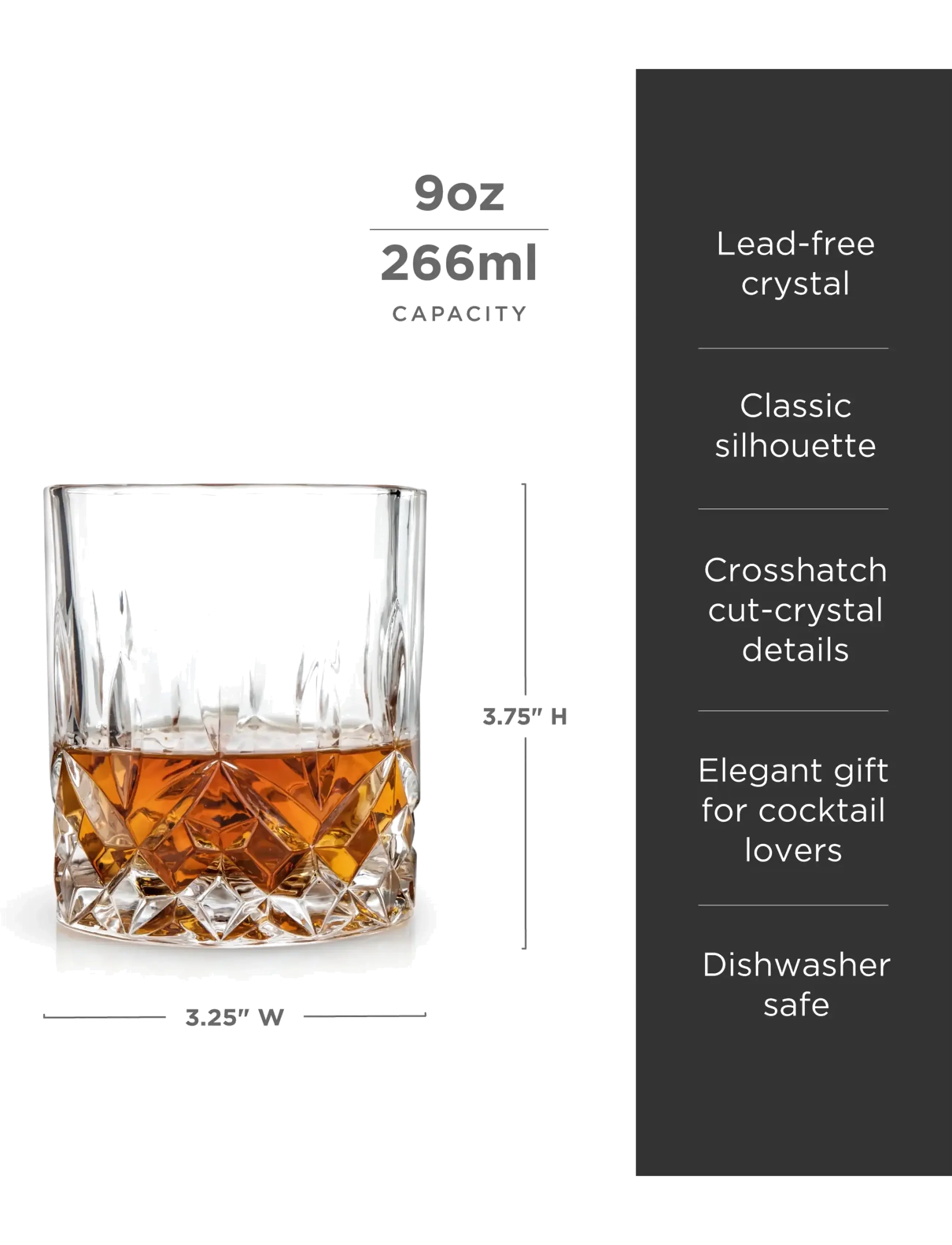 Viski - Admiral™ Crystal Rocks Glasses Viski® - transparent - 3