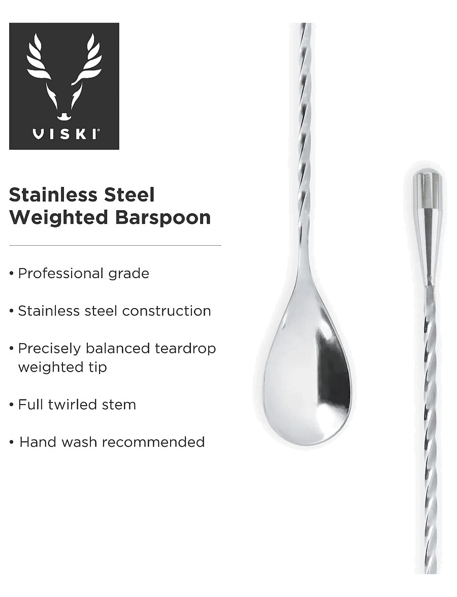 Viski - Harrison Weighted Barspoon in Silver Viski® - silver - 3