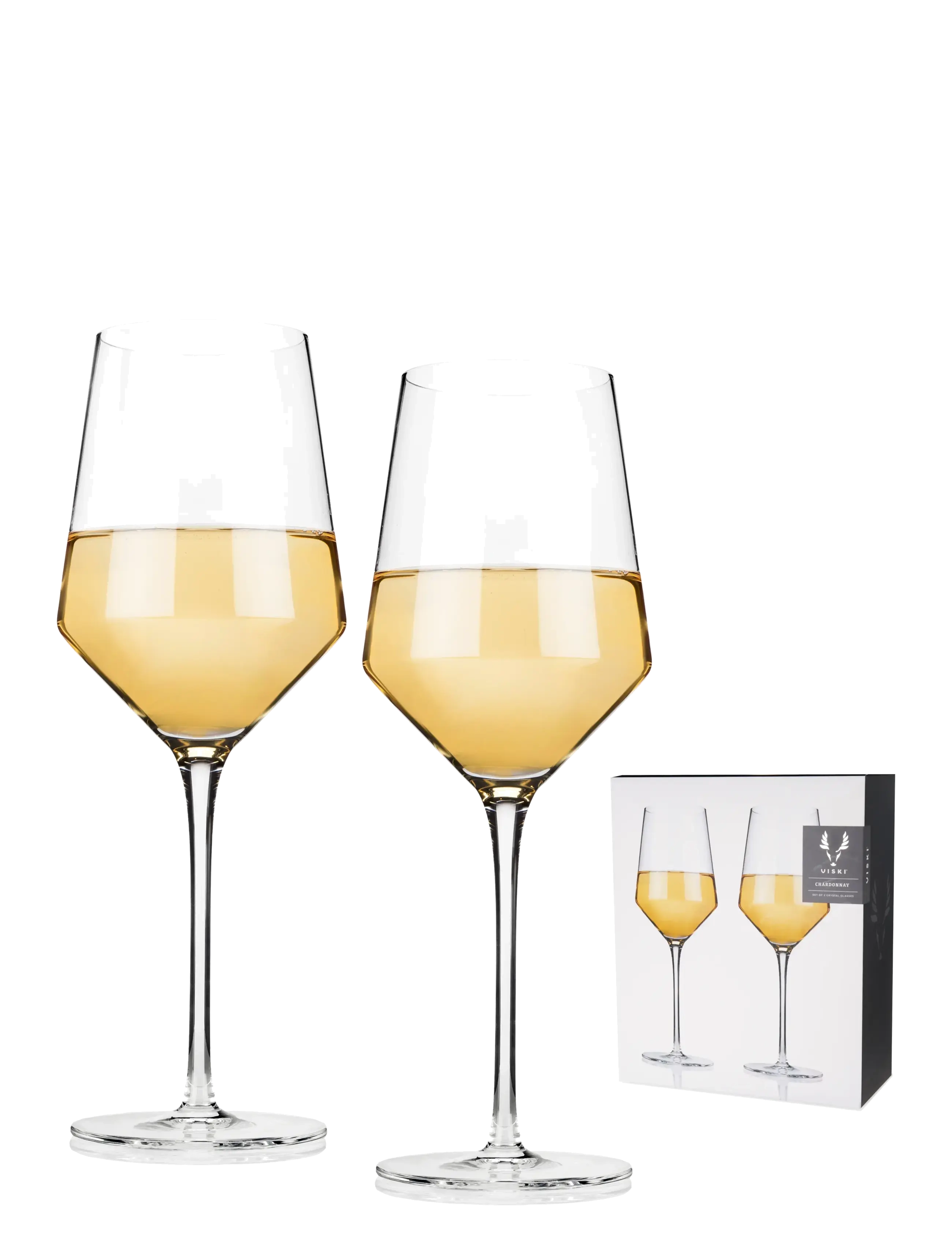 Viski - Raye Crystal Angled Chardonnay Glasses Viski® - vitvinsglas - transparent - 1