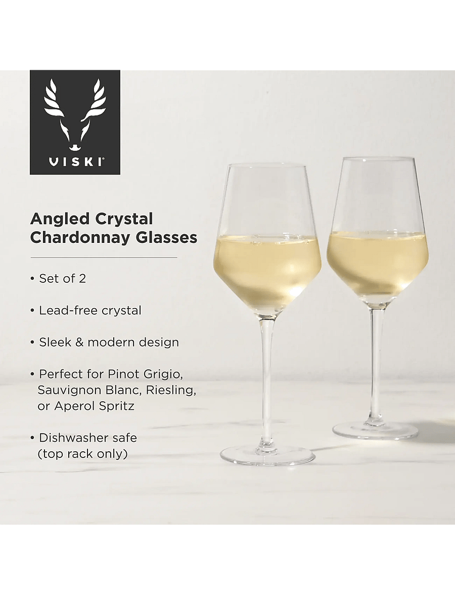 Viski - Raye Crystal Angled Chardonnay Glasses Viski® - transparent - 3