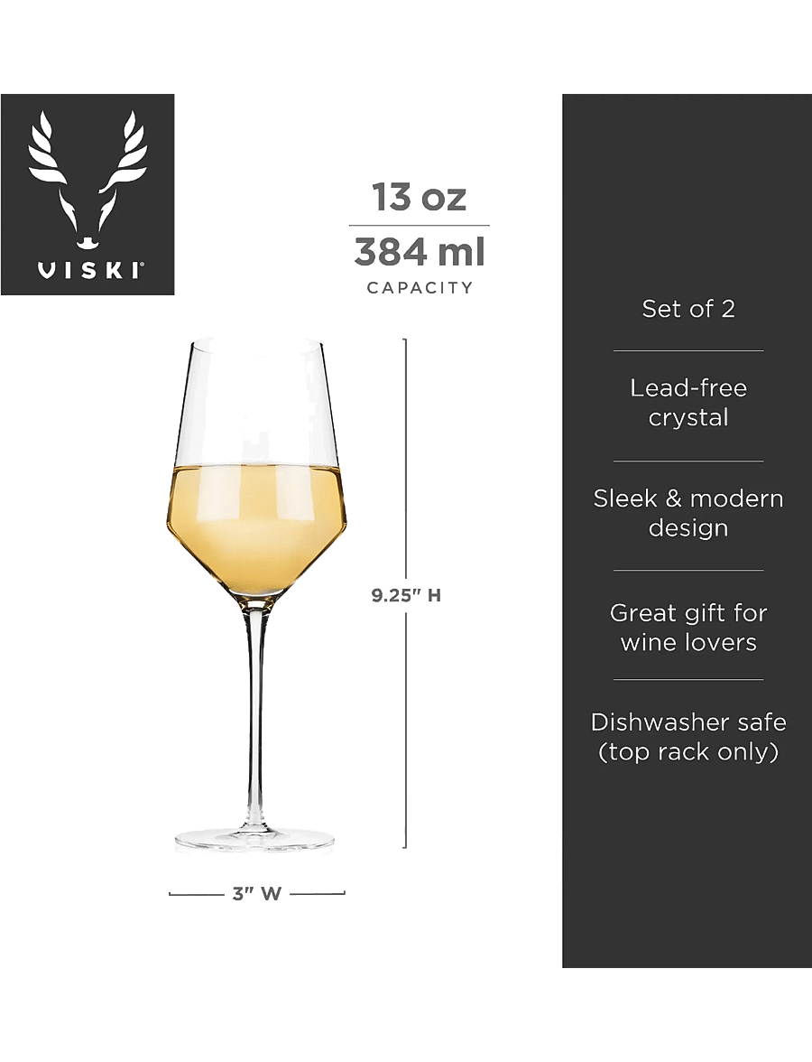 Viski - Raye Crystal Angled Chardonnay Glasses Viski® - transparent - 4