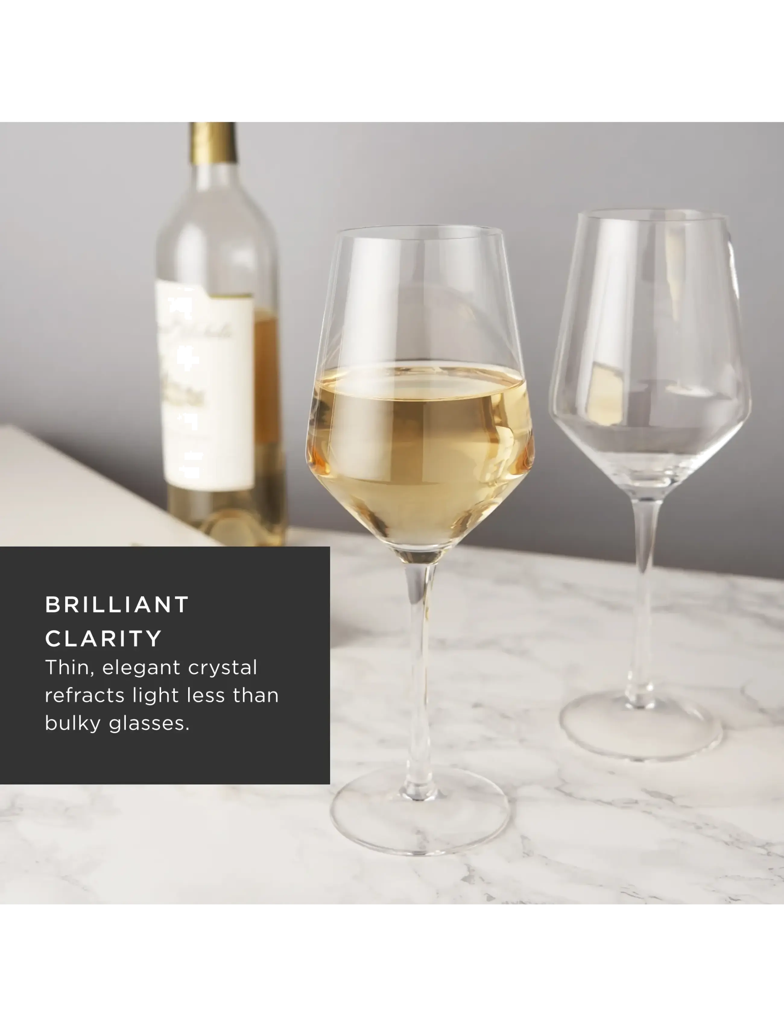 Viski - Raye Crystal Angled Chardonnay Glasses Viski® - vitvinsglas - transparent - 5