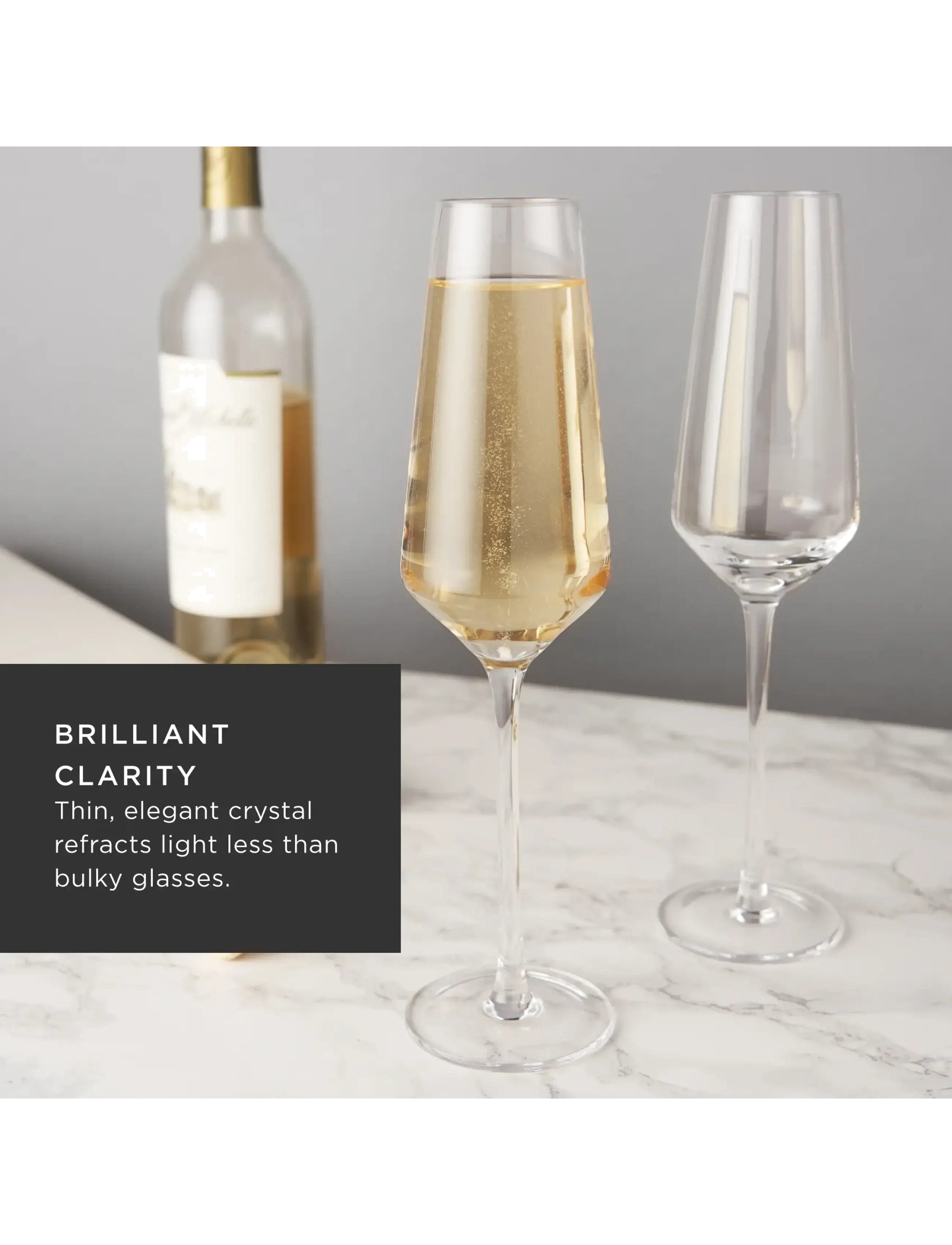 Viski - Raye Crystal Angled Champagne Flutes Viski® - transparent - 5