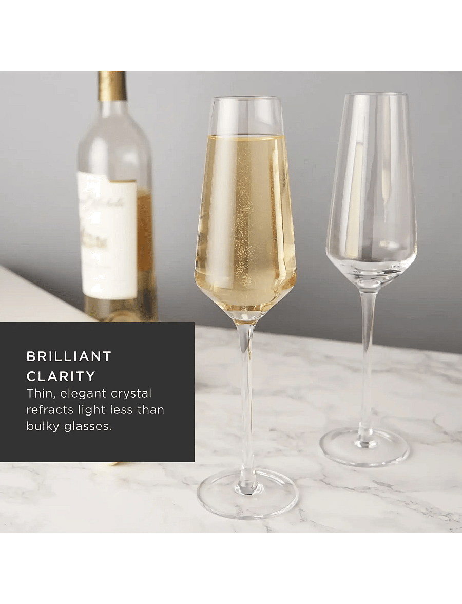 Viski - Raye Crystal Angled Champagne Flutes Viski® - transparent - 5