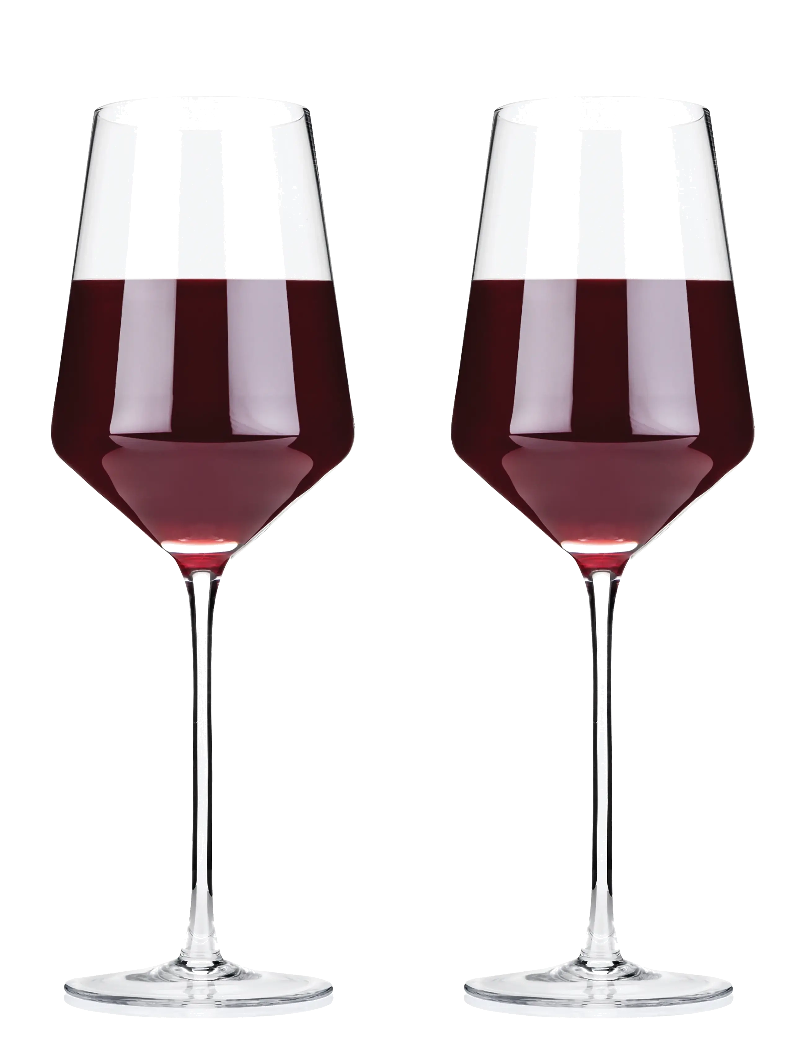 Viski - Raye Crystal Angled Bordeaux Glasses Viski® - rödvinsglas - transparent - 3