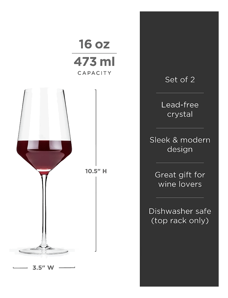 Viski - Raye Crystal Angled Bordeaux Glasses Viski® - transparent - 5