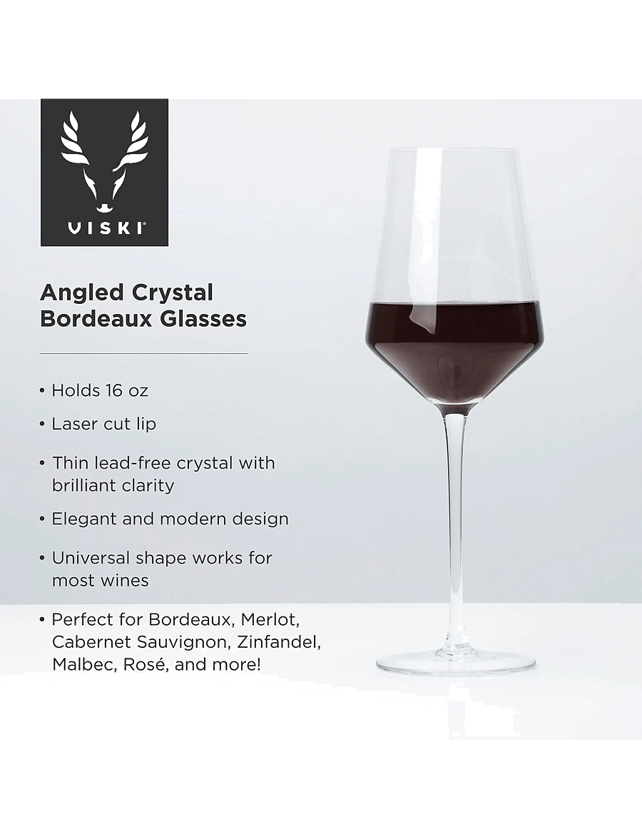 Viski - Raye Crystal Angled Bordeaux Glasses Viski® - die niedrigsten preise - transparent - 5